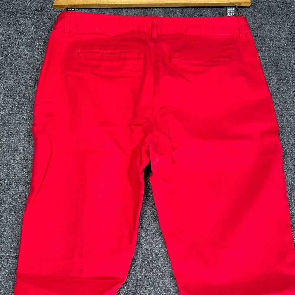 MICHAEL Michael Kors Pants Women 2 Red Stretch Trousers Tapered Leg Zip Pockets - Picture 8 of 8